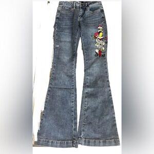 Vintage Y2K Ed Hardy Fit & Flare Heart True Love Women Denim Jeans Size 26 NWT